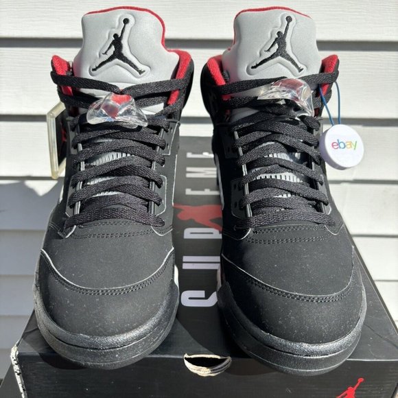 Nike Air Jordan 5 Retro x Supreme Black 2015 Size 9 main image 4